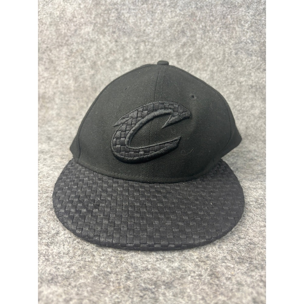 New Era Cleveland Cavaliers Hat Mens 7 1/2 Black Fitted Woven 59FIFTY Cap